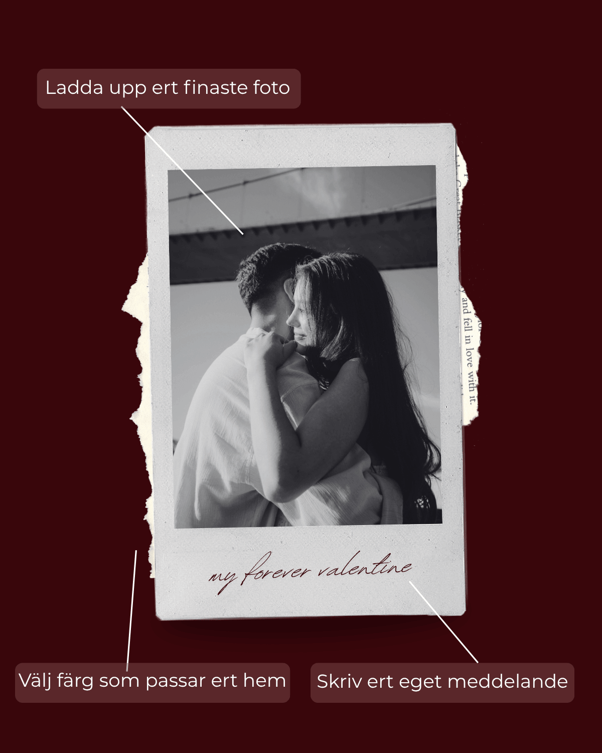Personlig Polaroid Valentine tavla