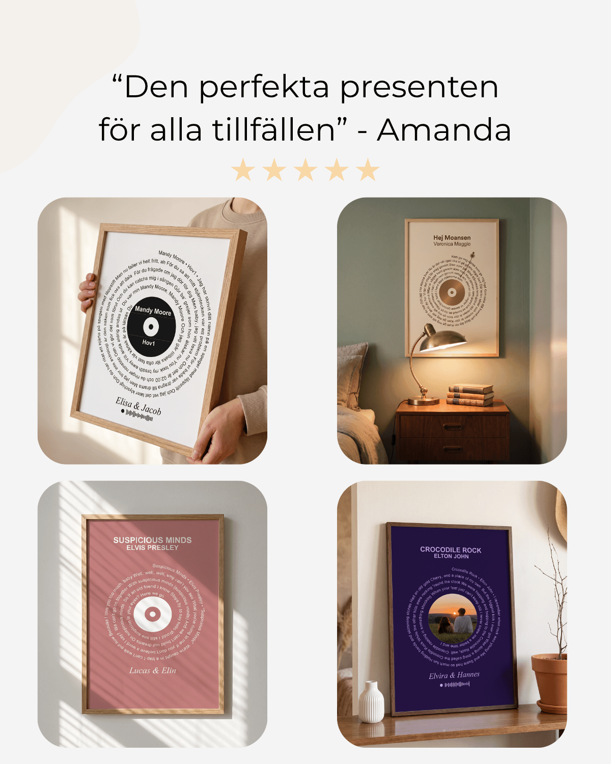 Personlig låt text tavla