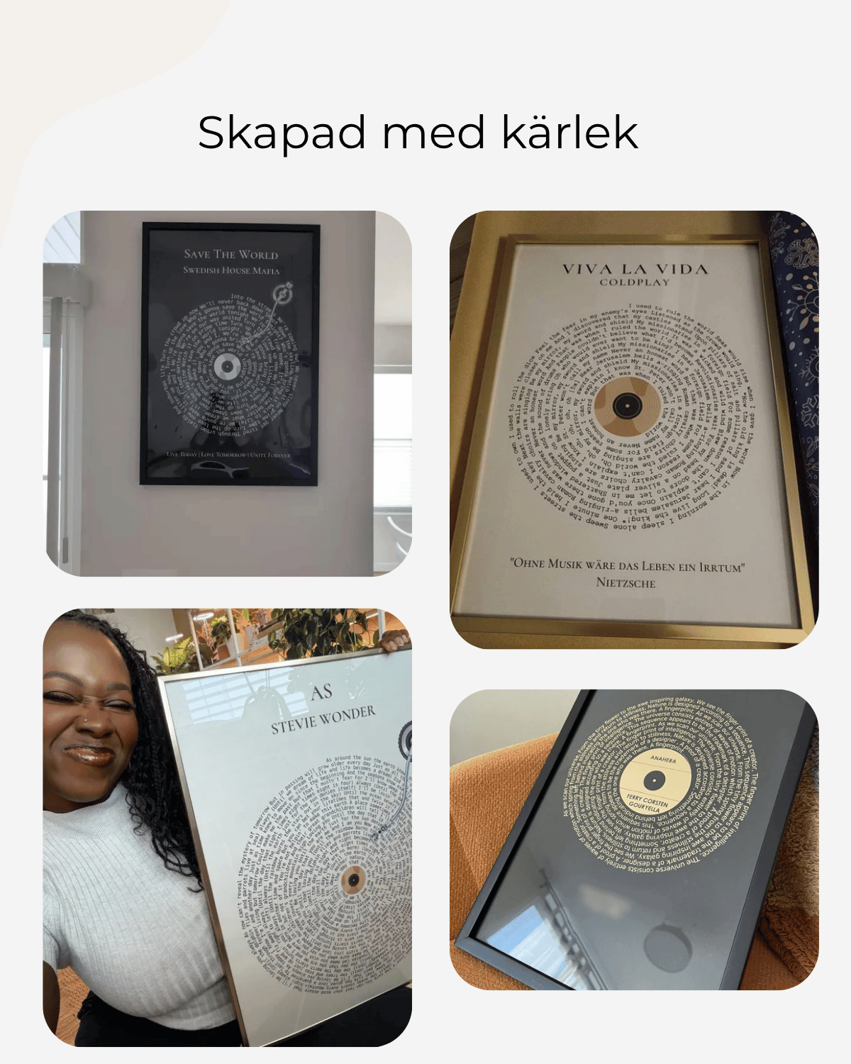 Personlig låt text tavla